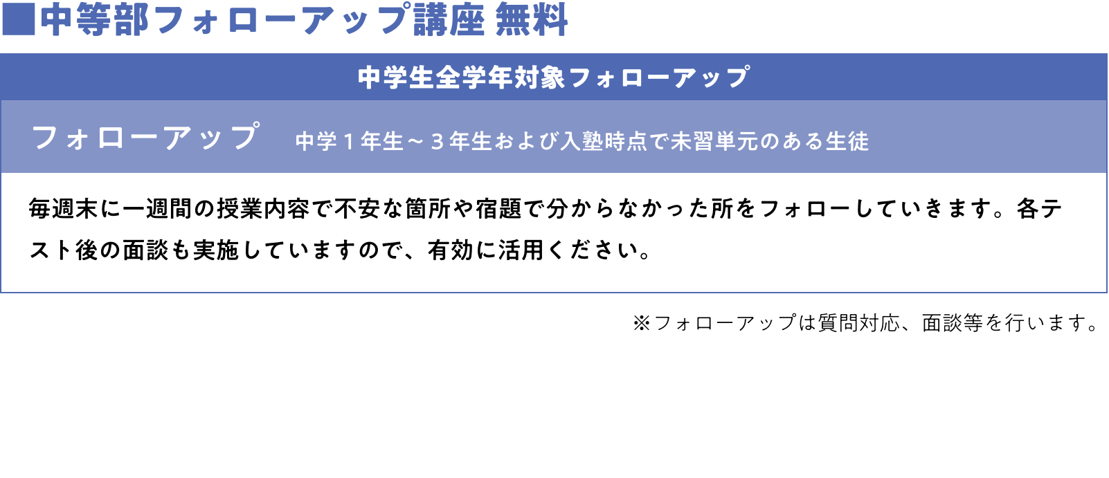 既卒/高等部　講座紹介＞　既卒/高3